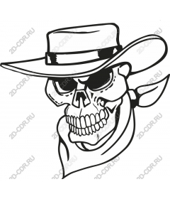  Cowboy skull in hat
