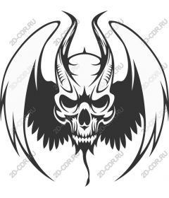  A fierce skull and wing