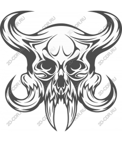  Ferocious horned skull