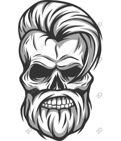  Modern skull with a beard