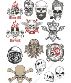 Set of cliparts "Skull and Rider — - Edgy s