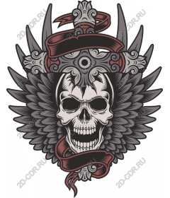  Emblem of a skull with wings