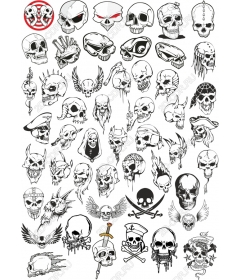 Set of skulls - 50 unique ones