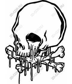  Dripping skull and crossbones