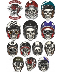 Skull helmet - a set of creative cliparts