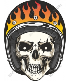  Helmet Flaming Skull