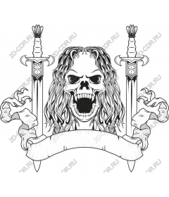  A fierce skull with swords