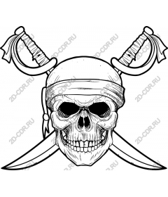 Pirate skull and swords
