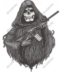 Grim Reaper with an assault rifle