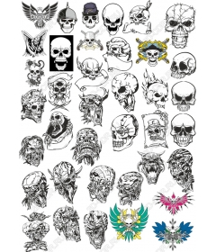 Set of cliparts "Skull" — 50 unique images with preview