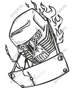  Fiery Motorcycle Skull