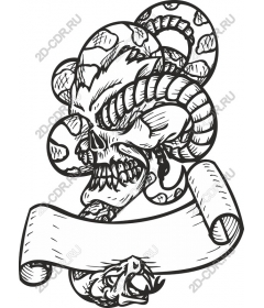  Fierce, Gothic skull and snake
