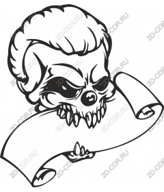 Bold skull with a scroll