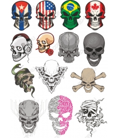 Best collection of skulls cliparts - 12 unique ones