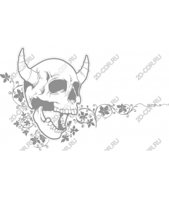 Intricate skull with floral accents