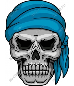 Skull pirate with blue bandana