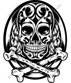 Gothic skull and crossbones