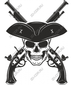 Pirate skull and pistols