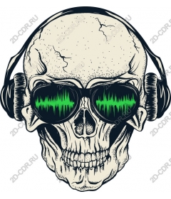 Headphones with a striking skull