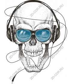 Daring skull with headphones