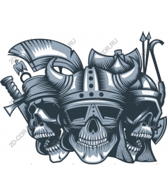  A Trio Of Ferocious Skulls