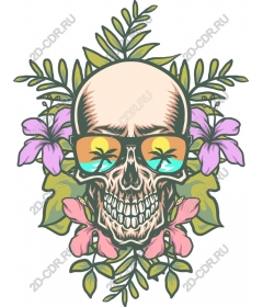  Tropical skull in sunglasses
