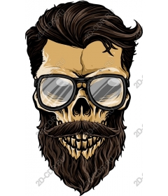 Daring skull in glasses
