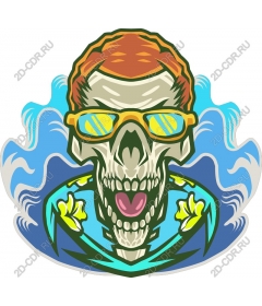  Cool skull with sunglasses