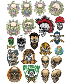 Set of skulls - 20 premium cliparts