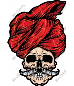  Cultural skull with red turban