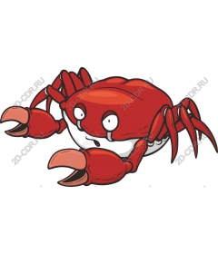 Playful red cartoon crab