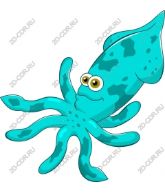 Funny cartoon squid