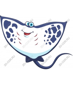 Playful cartoon-manta ray