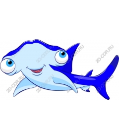 Playful cartoon shark