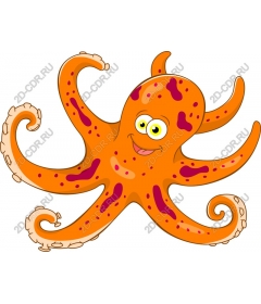 Funny cartoon octopus