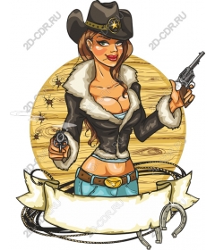 Cowgirl with guns