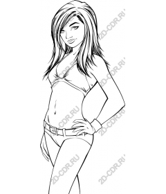  Elegant young woman in a swimsuit