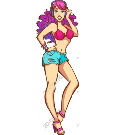  Bright rozovolosaya girl