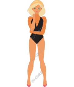  Summer chic - Woman in black swimsuit