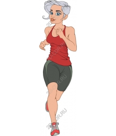  Energetic athletic woman running