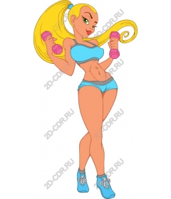  Energetic fitness with dumbbells