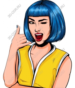  Confident woman with blue hair