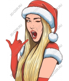 Playful festive woman
