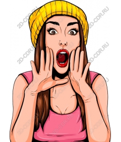  Surprised woman in the yellow hat