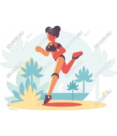  Tropical fitness running woman