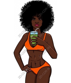  Bright summer woman a drink