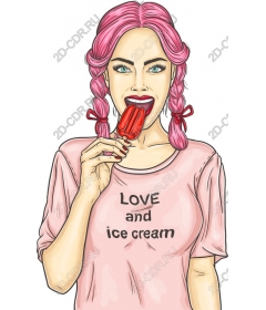  Summer delight: a Woman with a Popsicle