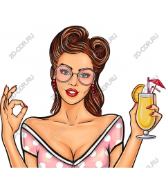  Cocktail style retro glam pin-up
