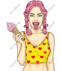 Cheerful lover of ice cream