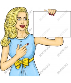  Charming woman holding a blank sign